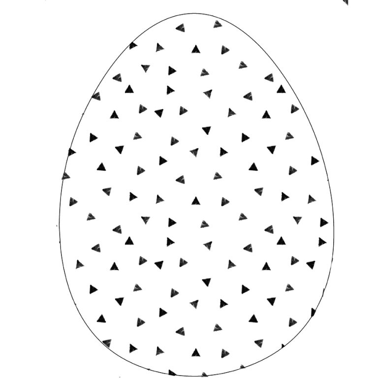 Paasei Vrolijk Pasen Triangle Cm Zwart Wit Label R